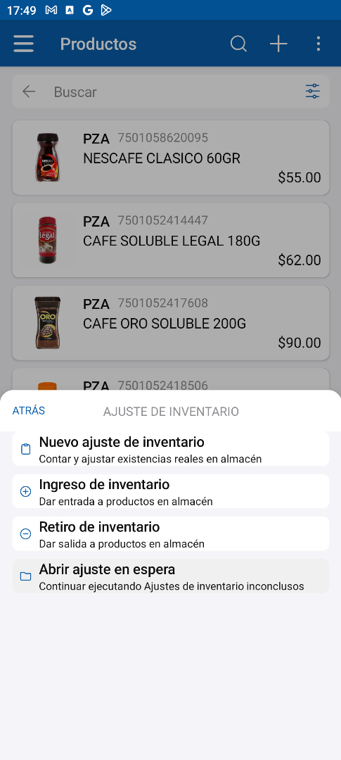 ajuste de inventario